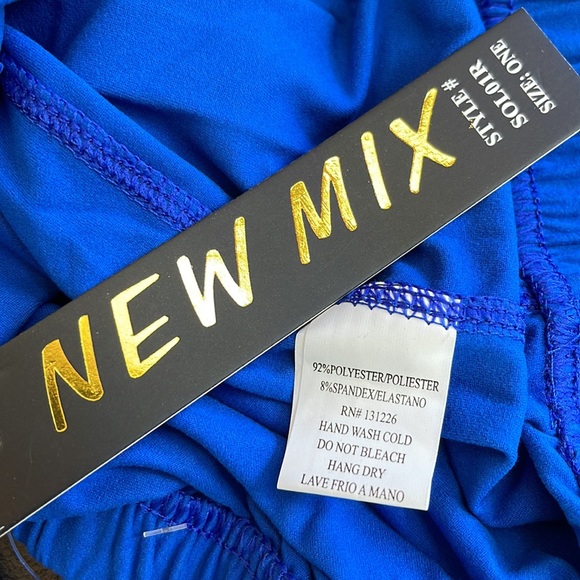 BLUE NEW MIX LEGGINGS.   ONE SIZE.  STRETCH SOUBLE STRETCHED - Picture 2 of 7